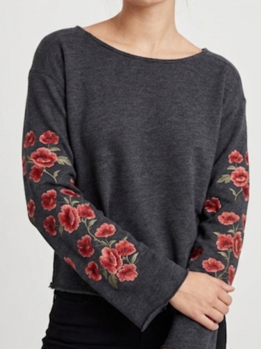 American Eagle floral sleeve Sweatshirt